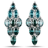 5.19 Carat Genuine Blue Diamond 14K White Gold Earrings