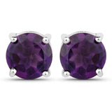 1.46 ct Genuine Amethyst .925 Sterling Silver Earrings