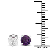 1.46 ct Genuine Amethyst .925 Sterling Silver Earrings