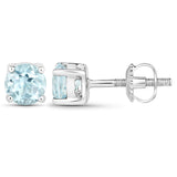 1.20 ct Genuine Blue Topaz .925 Sterling Silver Earrings