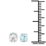 1.20 ct Genuine Blue Topaz .925 Sterling Silver Earrings