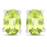 1.66 ct Genuine Peridot .925 Sterling Silver Earrings