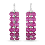 3.12 ct. Genuine Ruby .925 Sterling Silver Earrings