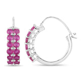 3.12 ct. Genuine Ruby .925 Sterling Silver Earrings