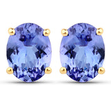 2.80 ct. Genuine Tanzanite 14K Yellow Gold Earrings