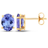 2.80 ct. Genuine Tanzanite 14K Yellow Gold Earrings