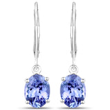 2.80 ct. Genuine Tanzanite 14K White Gold Earrings