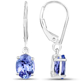 2.80 ct. Genuine Tanzanite 14K White Gold Earrings