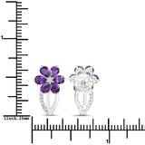 1.90 Carat Genuine Amethyst and White Topaz .925 Sterling Silver Earrings