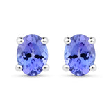 0.40 Carat Genuine Tanzanite 14K White Gold Earrings