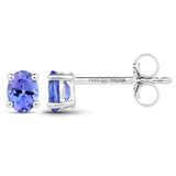 0.40 Carat Genuine Tanzanite 14K White Gold Earrings
