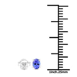 0.40 Carat Genuine Tanzanite 14K White Gold Earrings
