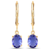 1.80 ct. Genuine Tanzanite 14K Yellow Gold Earrings