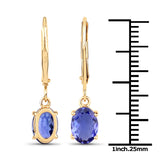 1.80 ct. Genuine Tanzanite 14K Yellow Gold Earrings