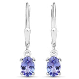 1.20 ct Genuine Tanzanite .925 Sterling Silver Earrings
