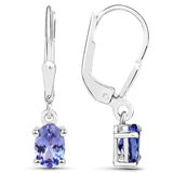 1.20 ct Genuine Tanzanite .925 Sterling Silver Earrings