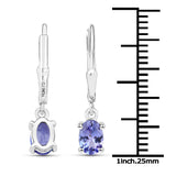 1.20 ct Genuine Tanzanite .925 Sterling Silver Earrings