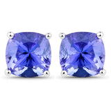 1.70 Carat Genuine Tanzanite 14K White Gold Earrings
