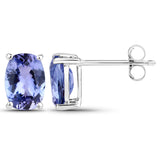 2.26 Carat Genuine Tanzanite 14K White Gold Earrings