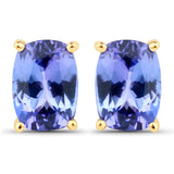 2.26 Carat Genuine Tanzanite 14K Yellow Gold Earrings