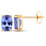 2.26 Carat Genuine Tanzanite 14K Yellow Gold Earrings
