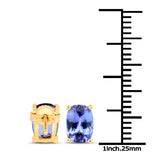 2.26 Carat Genuine Tanzanite 14K Yellow Gold Earrings