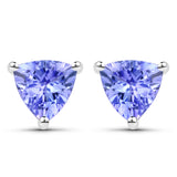 1.18 ct. Genuine Tanzanite .925 Sterling Silver Earrings