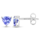 1.18 ct. Genuine Tanzanite .925 Sterling Silver Earrings