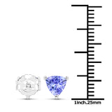 1.18 ct. Genuine Tanzanite .925 Sterling Silver Earrings
