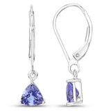 1.18 Carat Genuine Tanzanite 14K White Gold Earrings