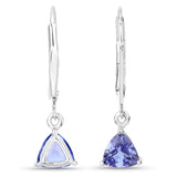 1.18 Carat Genuine Tanzanite 14K White Gold Earrings