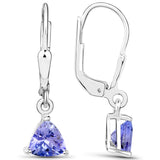 1.18 carat Genuine Tanzanite .925 Sterling Silver Earrings for women