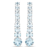18K White Gold Plated 8.52 Carat Genuine Blue Topaz .925 Sterling Silver Earrings