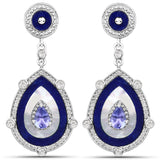 8.19 ct. Genuine Multi Stones .925 Sterling Silver Earrings