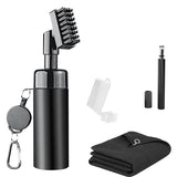 3 In 1 Golf Club Cleaning Kit Golf Club Cleaner Brush with 5Oz Water Bottle Retractable Clip Groove Sharpener Golf Towel Gift for Golfers