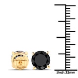 5.74 Carat Genuine Black Diamond 14K Yellow Gold Earrings