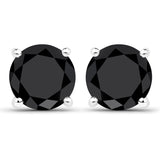5.83 Carat Genuine Black Diamond 14K White Gold Earrings