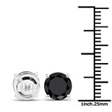 5.84 Carat Genuine Black Diamond 14K White Gold Earrings