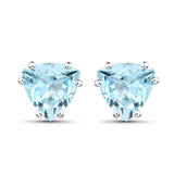 4.00 Carat Genuine Blue Topaz .925 Sterling Silver EarRing for womens