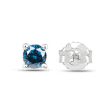 0.28 Carat Genuine Blue Diamond .925 Sterling Silver Earrings