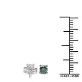 0.36 Carat Genuine Blue Diamond .925 Sterling Silver Earrings