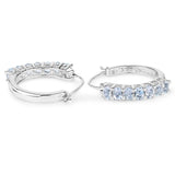 2.10 Carat Genuine Aquamarine .925 Sterling Silver Earrings