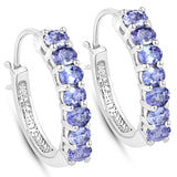 2.38 ct. Genuine Tanzanite .925 Sterling Silver EarRing for womens