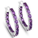 4.80 Carat Genuine Amethyst .925 Sterling Silver Earrings
