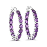 4.80 ct. Genuine Amethyst .925 Sterling Silver Earrings