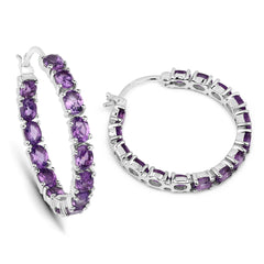 4.80 ct. Genuine Amethyst .925 Sterling Silver Earrings