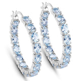 5.70 ct. Genuine Blue Topaz .925 Sterling Silver Earrings