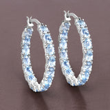 5.70 ct. Genuine Blue Topaz .925 Sterling Silver Earrings