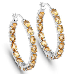 4.80 ct. Genuine Citrine .925 Sterling Silver Earrings