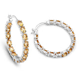4.80 ct Genuine Citrine .925 Sterling Silver Earrings